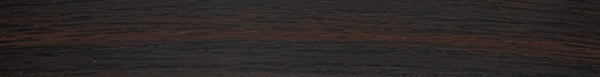Flat strip of Uniboard Dark Brown Red-Streaked Woodgrain edge banding showing a natural woodgrain pattern
