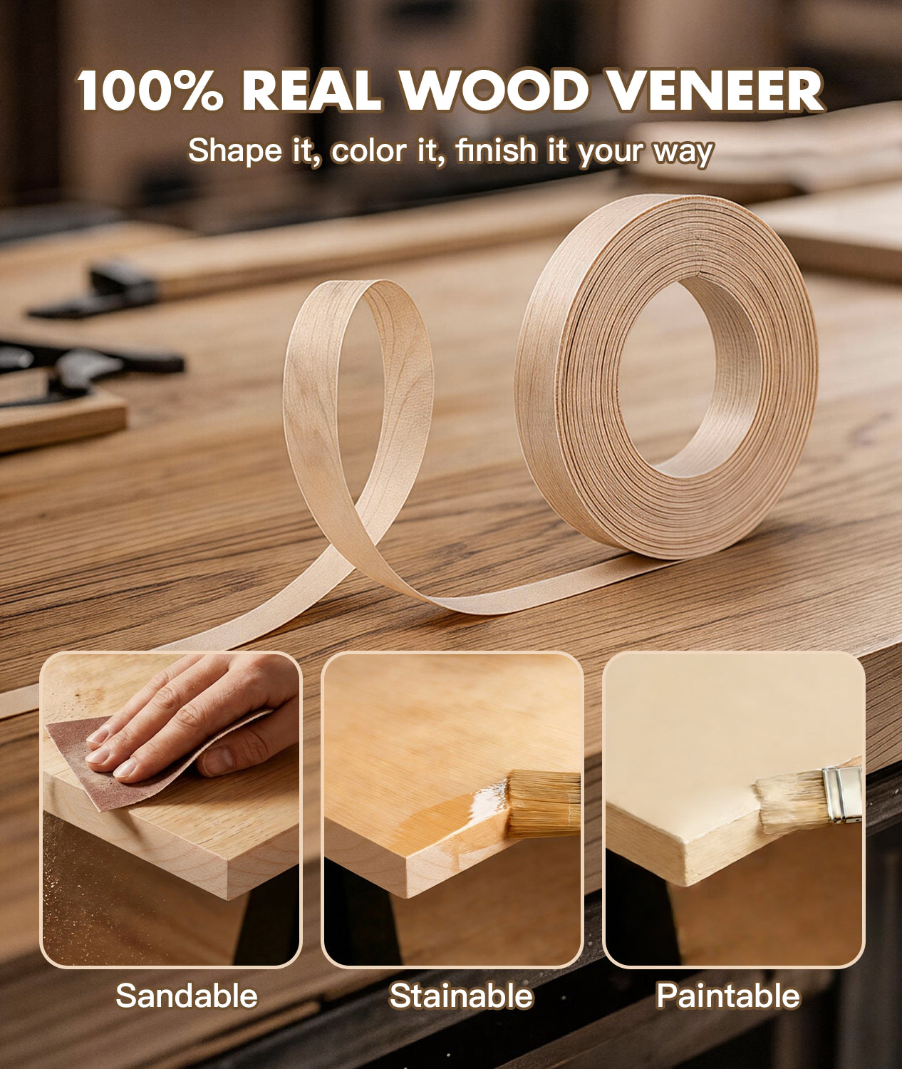 Natural Birch Edge Banding – Real Wood Veneer for MDF & Plywood (CT11001V)